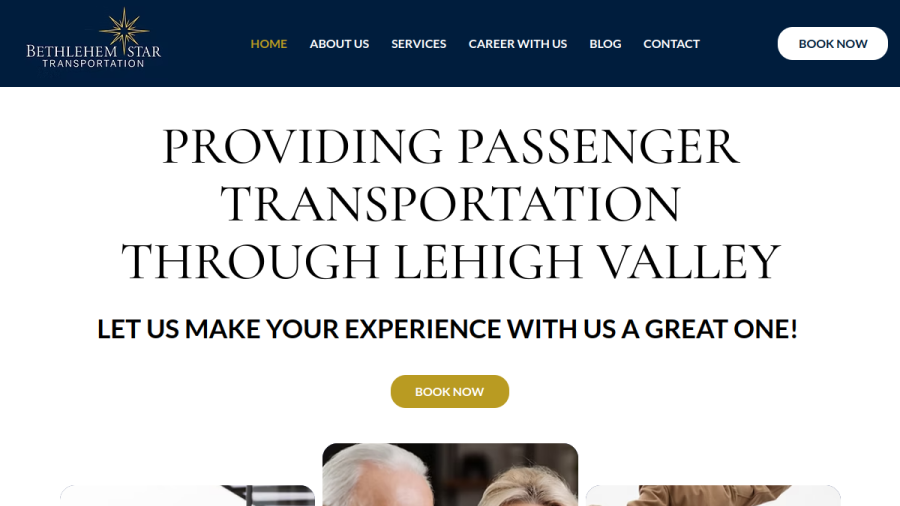 Screenshot of the Bethlehem Star Transportation website