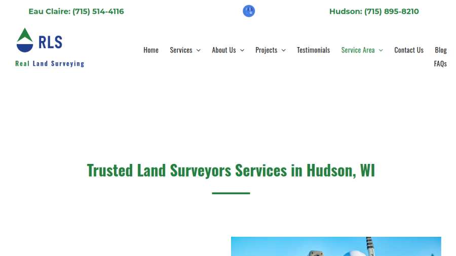Real Land Surveying website