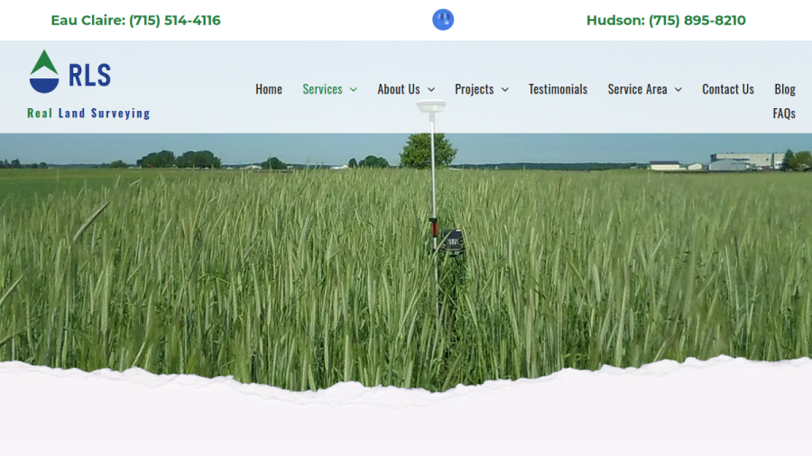 Real Land Surveying website