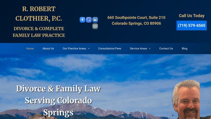 Screenshot of the R. Robert Clothier, P.C. website