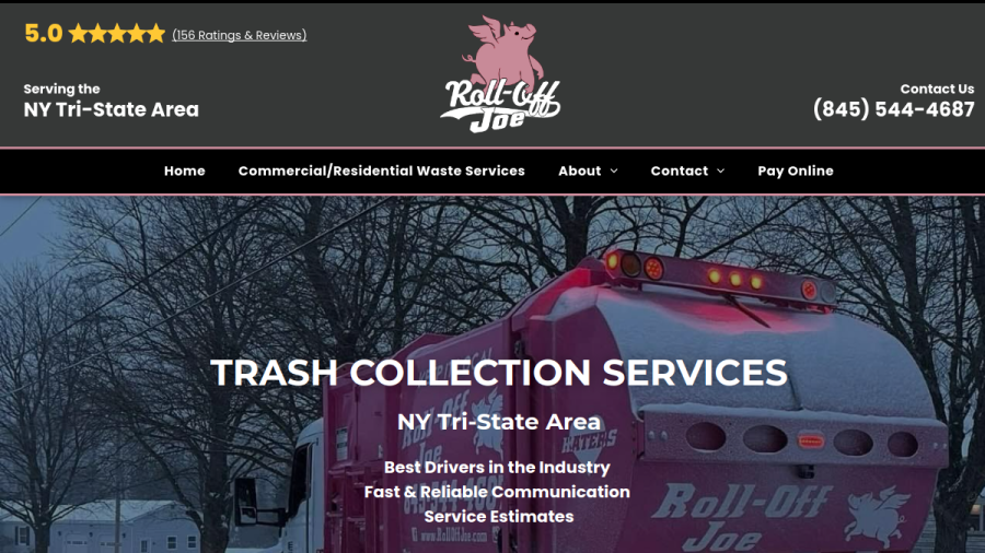 Screenshot of the Roll Off Joe website
