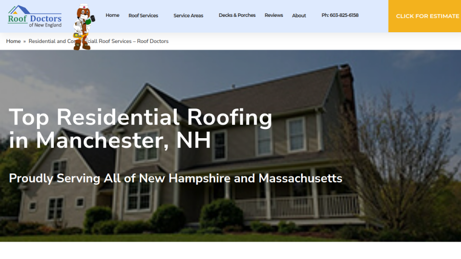 Roof Doctors of New Englands website