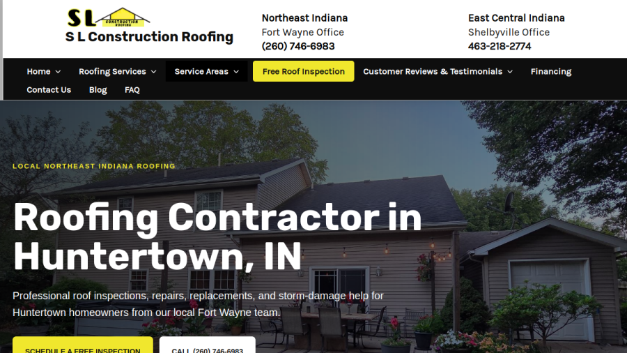 SL Construction. website screenshot