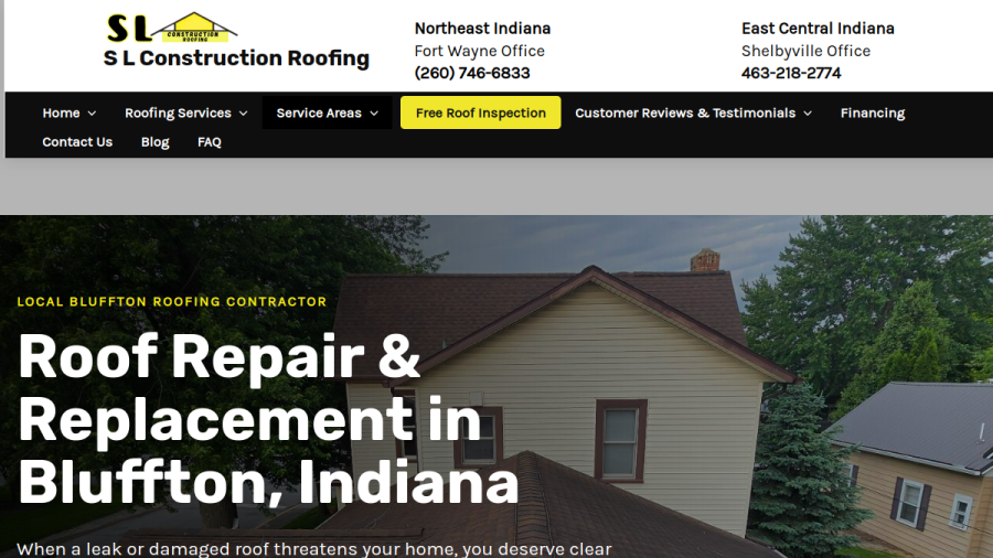 Screenshot of SL Construction. website
