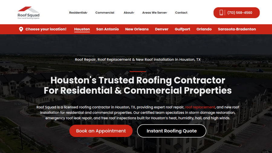 Get Your Roofing Services At Roof Squad In Arvada Co website screenshot