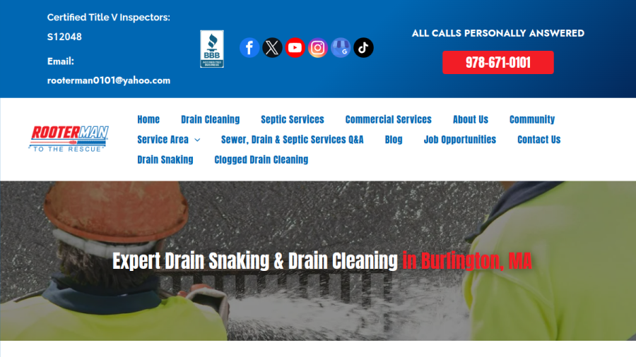Rooterman website screenshot
