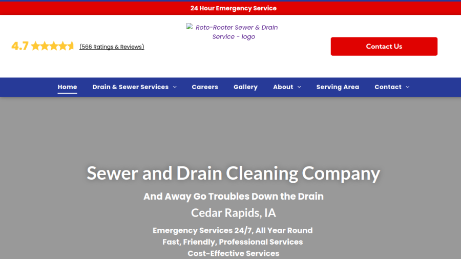 Roto-Rooter Sewer & Drain Cleaning website