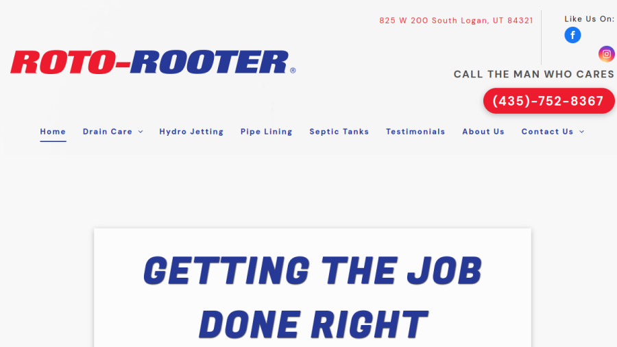 Screenshot of the Roto-Rooter website