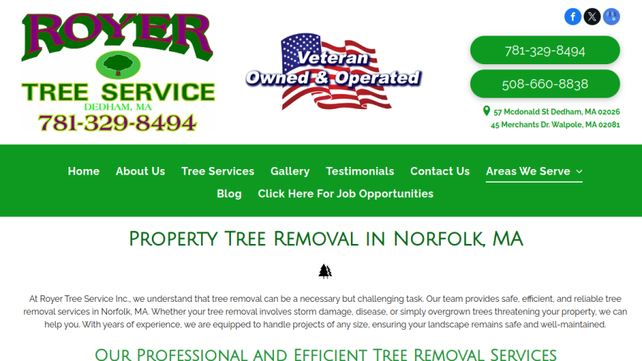 Royer Tree Service Inc website