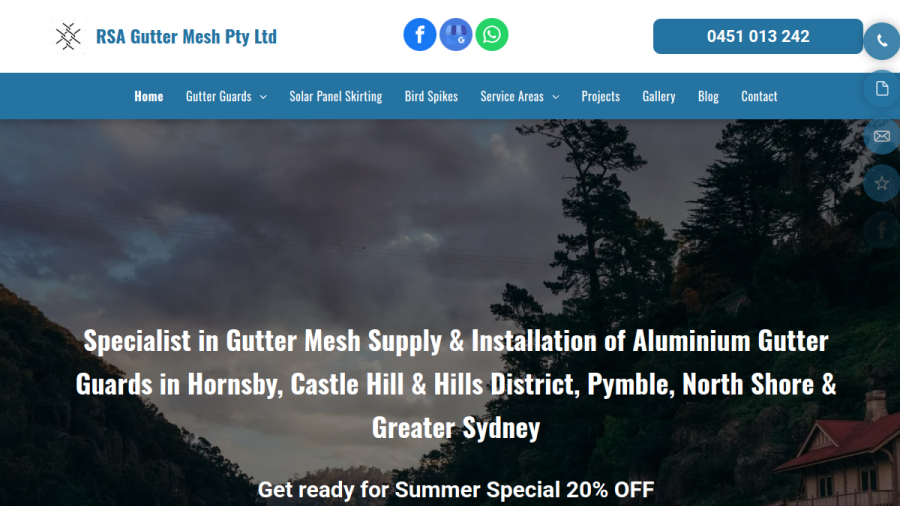 RSA Gutter Mesh Pty Ltd website