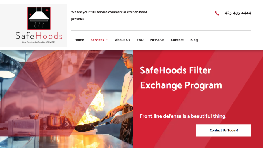 Screenshot of the SafeHoods website