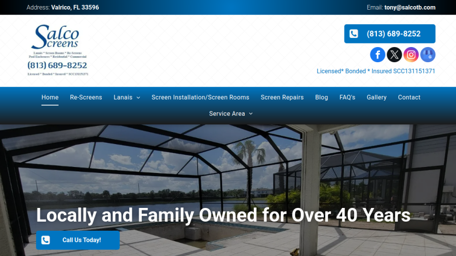 Salco Screens website