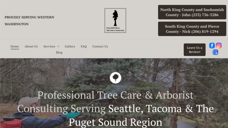Salish Sea Tree Care and Consulting website
