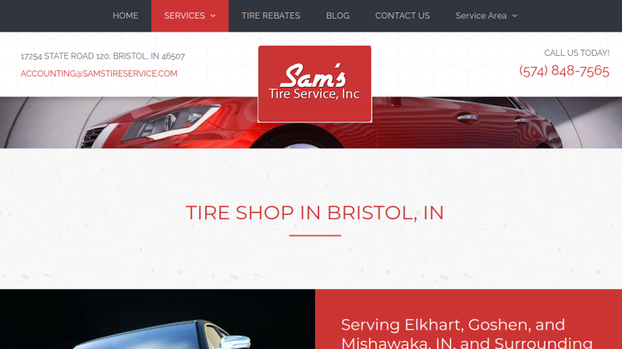Sam's Tire Service Inc website