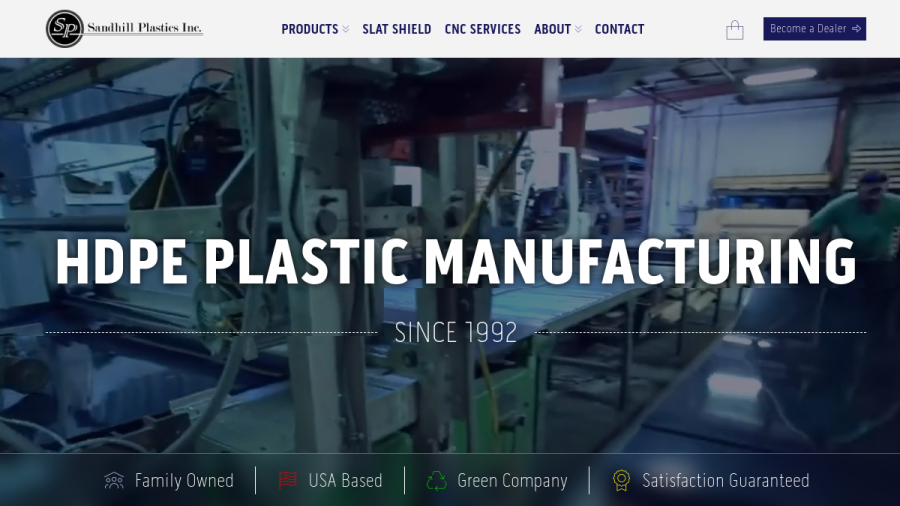 Sandhill Plastics website screenshot