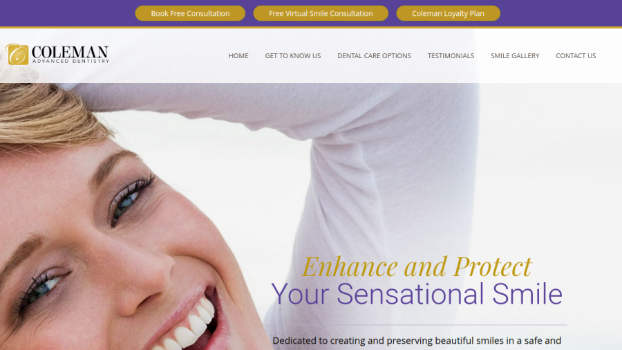 Coleman Advanced Dentistry website