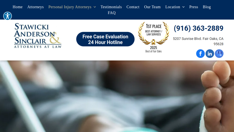 Screenshot of Stawicki Anderson & Sinclair website