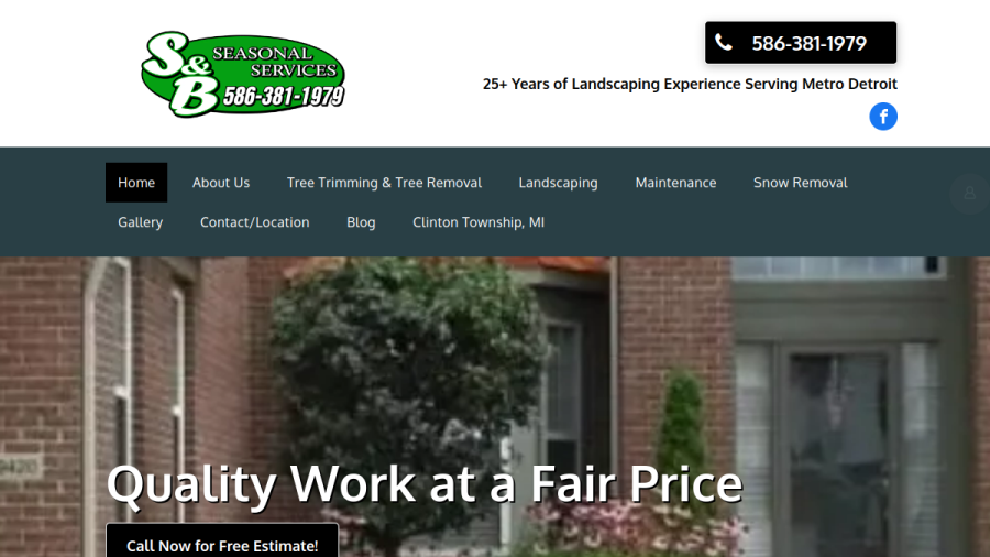 S & B Seasonal Services website