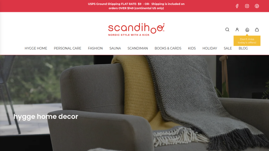 Screenshot of the Scandihoo website
