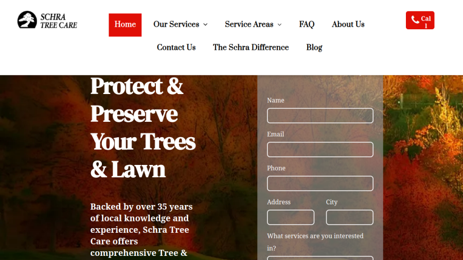 Schra Tree Care website