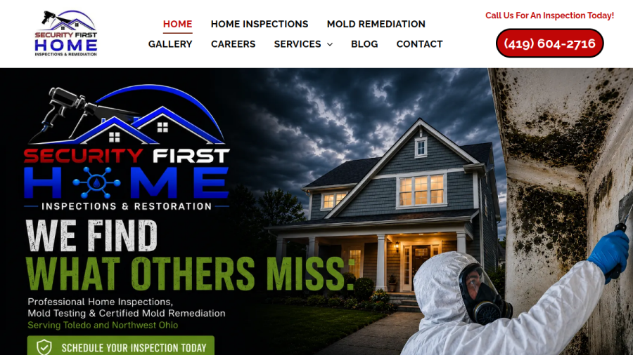 Security First Home Inspections & Remediation website