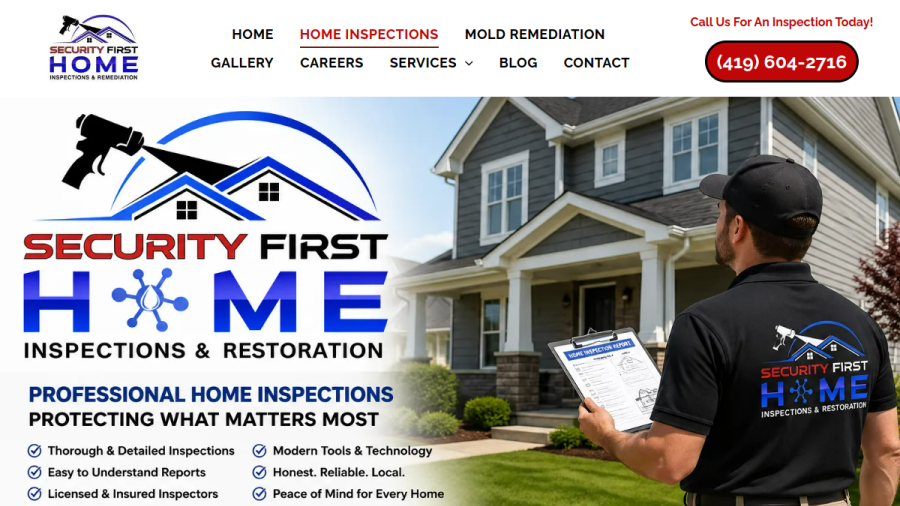 Security First Home Inspections & Remediation website