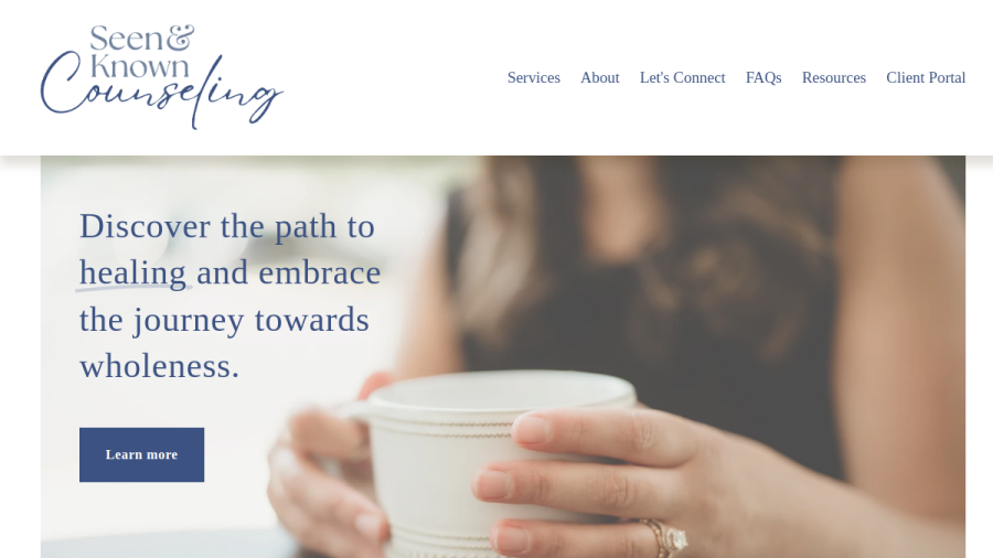 Seen & Known Counseling website