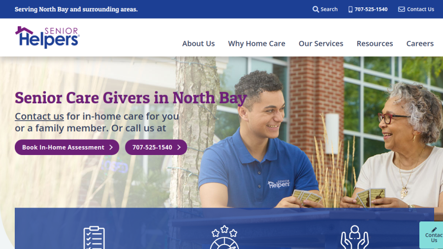 Screenshot of the Senior Helpers website