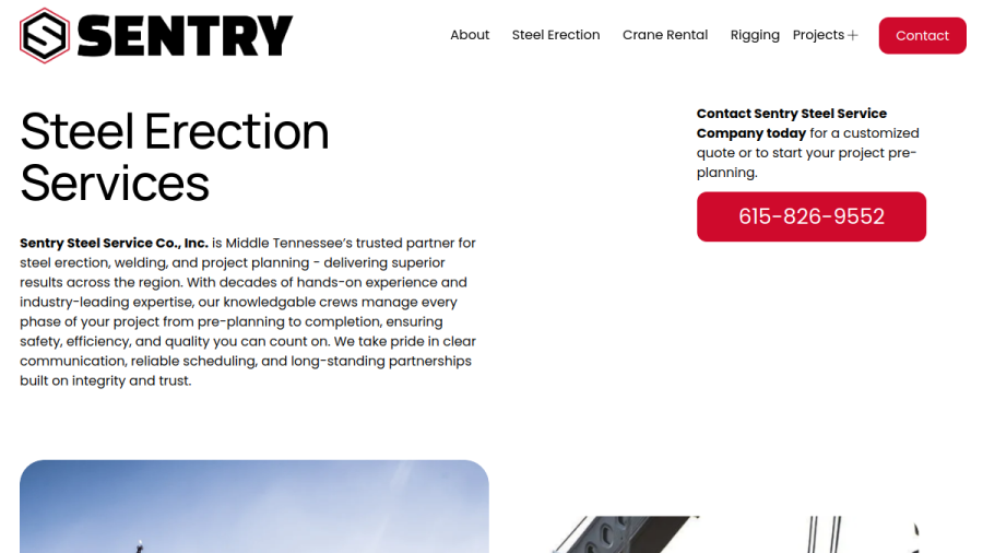 Sentry Steel Service Company website
