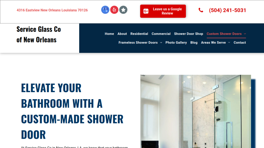 Service Glass Co-New Orleans website