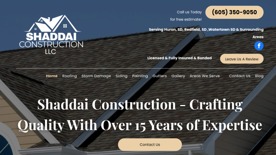 Shaddai Construction LLC website
