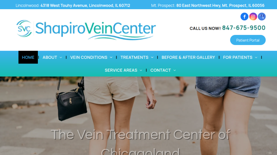 Shapiro Vein Center - Lincolnwood website screenshot