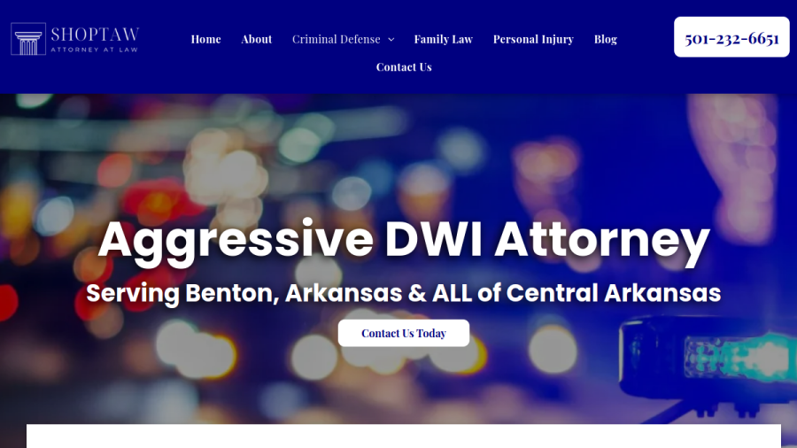 Shoptaw Law Office website