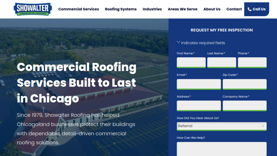 Showalter Roofing Service website