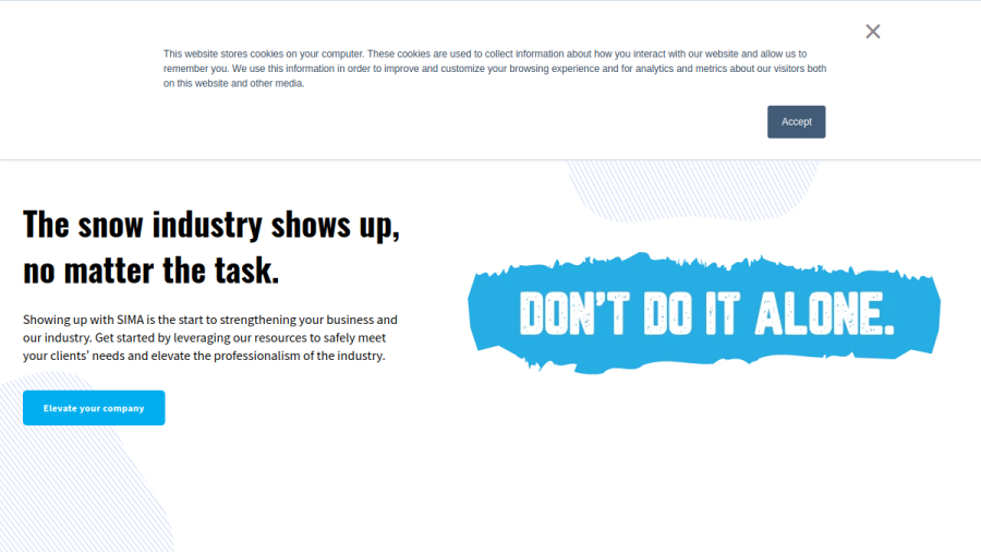 Screenshot of the Snow and Ice Management Association website