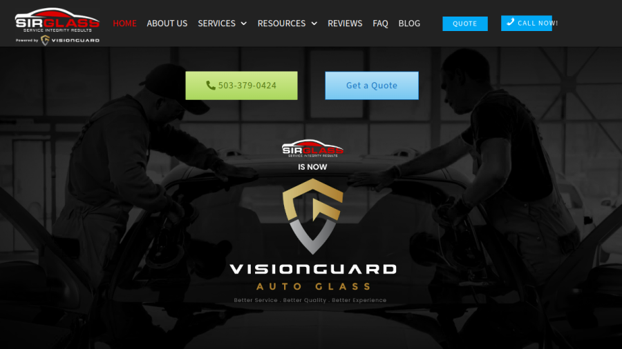 SIR Auto Glass & Calibration website