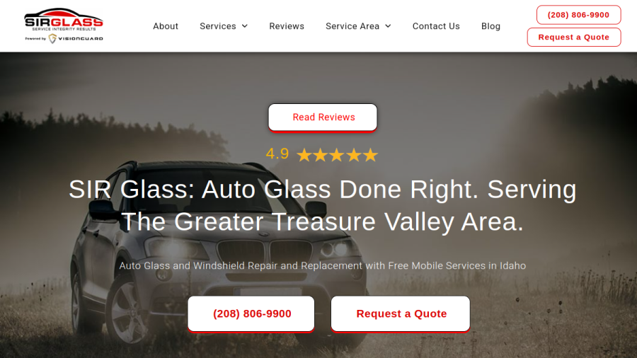 Sir Auto Glass & Calibration website