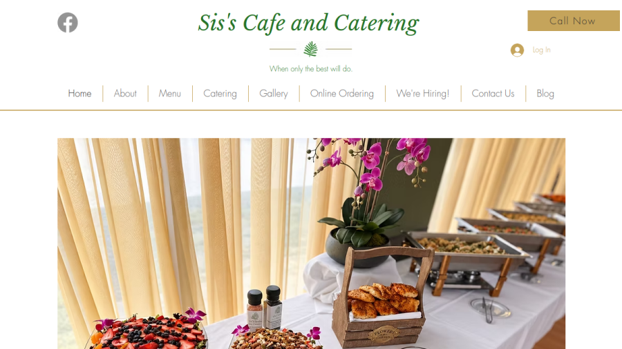 Screenshot of the Sis's Cafe and Catering website