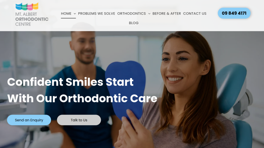 Screenshot of Mount Albert Orthodontics website
