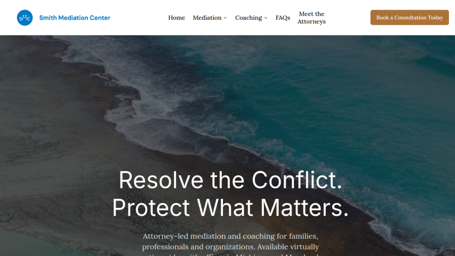 Smith Mediation Center website screenshot