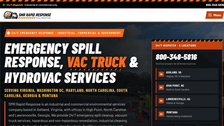 Screenshot of the SMR Rapid Response website
