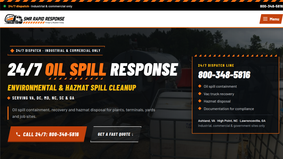 Screenshot of the SMR Rapid Response website