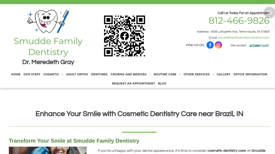 Smudde Family Dentistry website