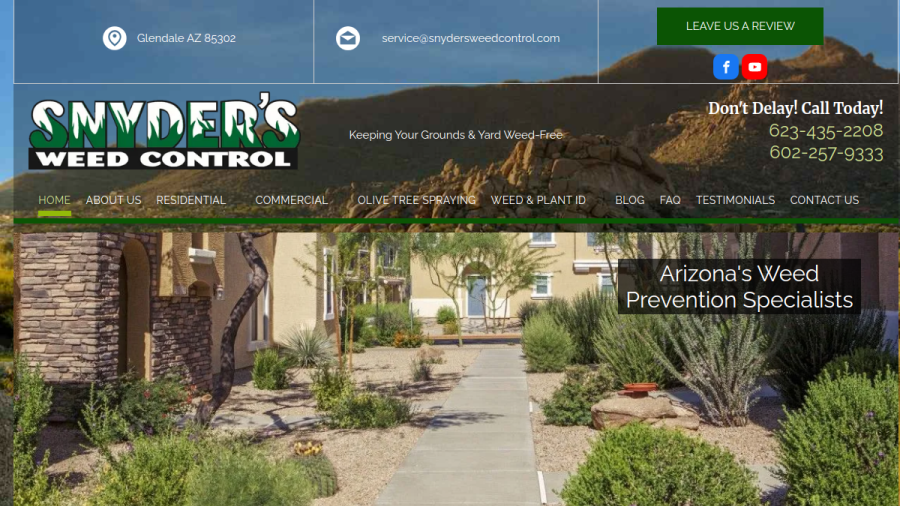Snyder's Weed Control website screenshot
