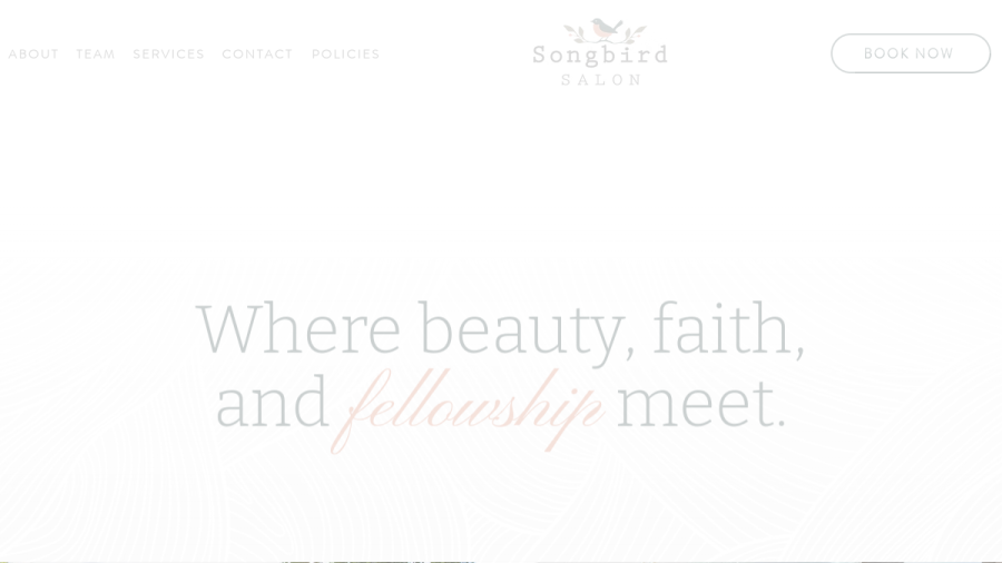 Songbird Salon website screenshot