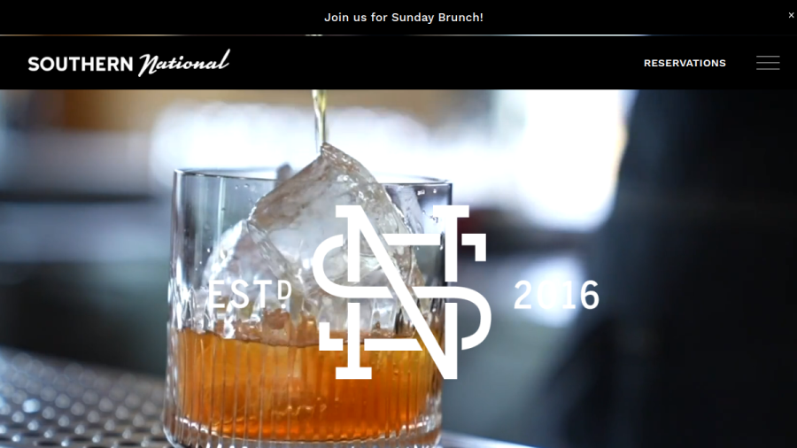 Screenshot of the Southern National website