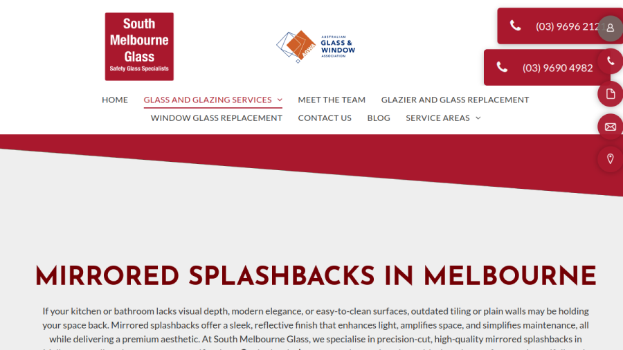 South Melbourne Glass website
