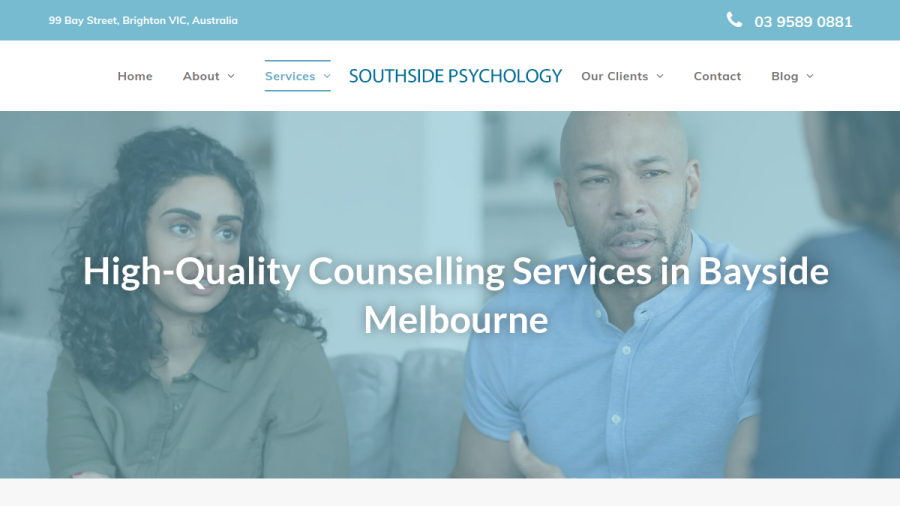 Screenshot of Southside Psychology website