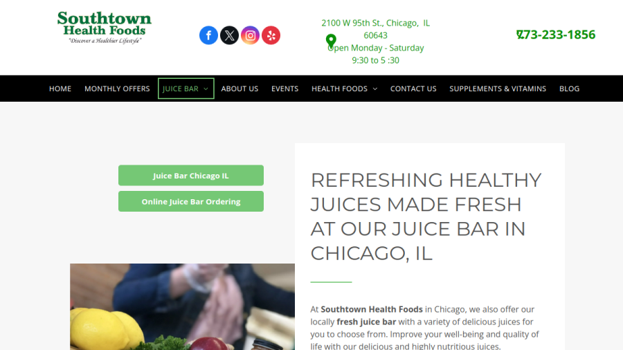 Southtown Health Foods website