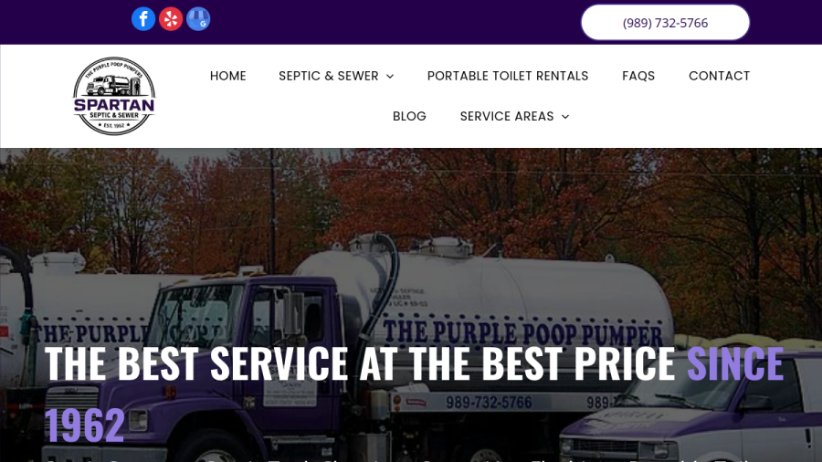 Spartan Sewer & Septic Tank Service website